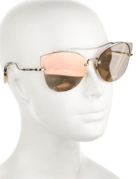 Miu Miu Aviator Mirrored Sunglasses 